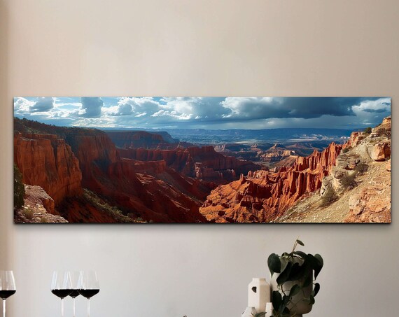 Cloudy Sky Cedar Breaks Utah Wall Art Western Canyonnature Landscape Oversize Wall Art Living Room Art Panoramic