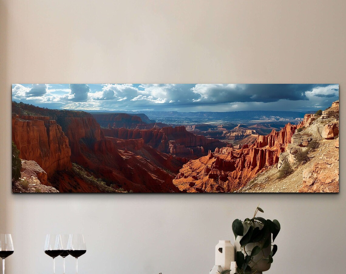 Cloudy Sky Cedar Breaks Utah Wall Art Western Canyonnature Landscape Oversize Wall Art Living Room Art Panoramic
