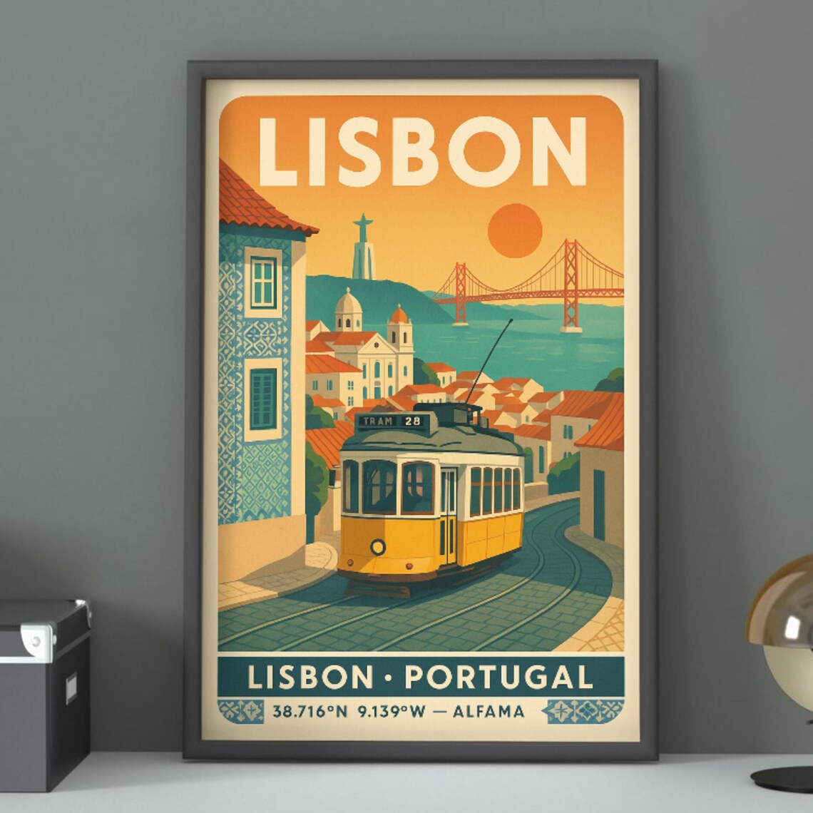 Lisbon Portugal Vintage Travel Poster Art Print