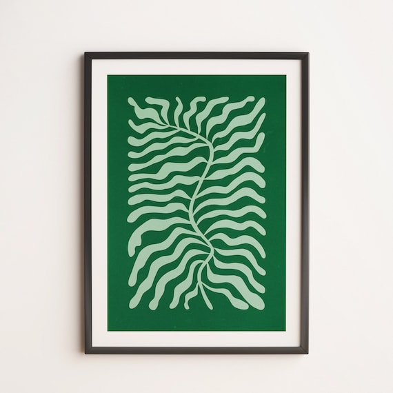 Fun Sage Matisse Edition Green Leaf Abstract Botanical Poster