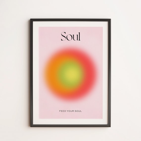 Soul Aura Gradient 03 Angel Spirit Zodiac Minimal Colorful Abstract Geometric Spiritual Poster Art Print