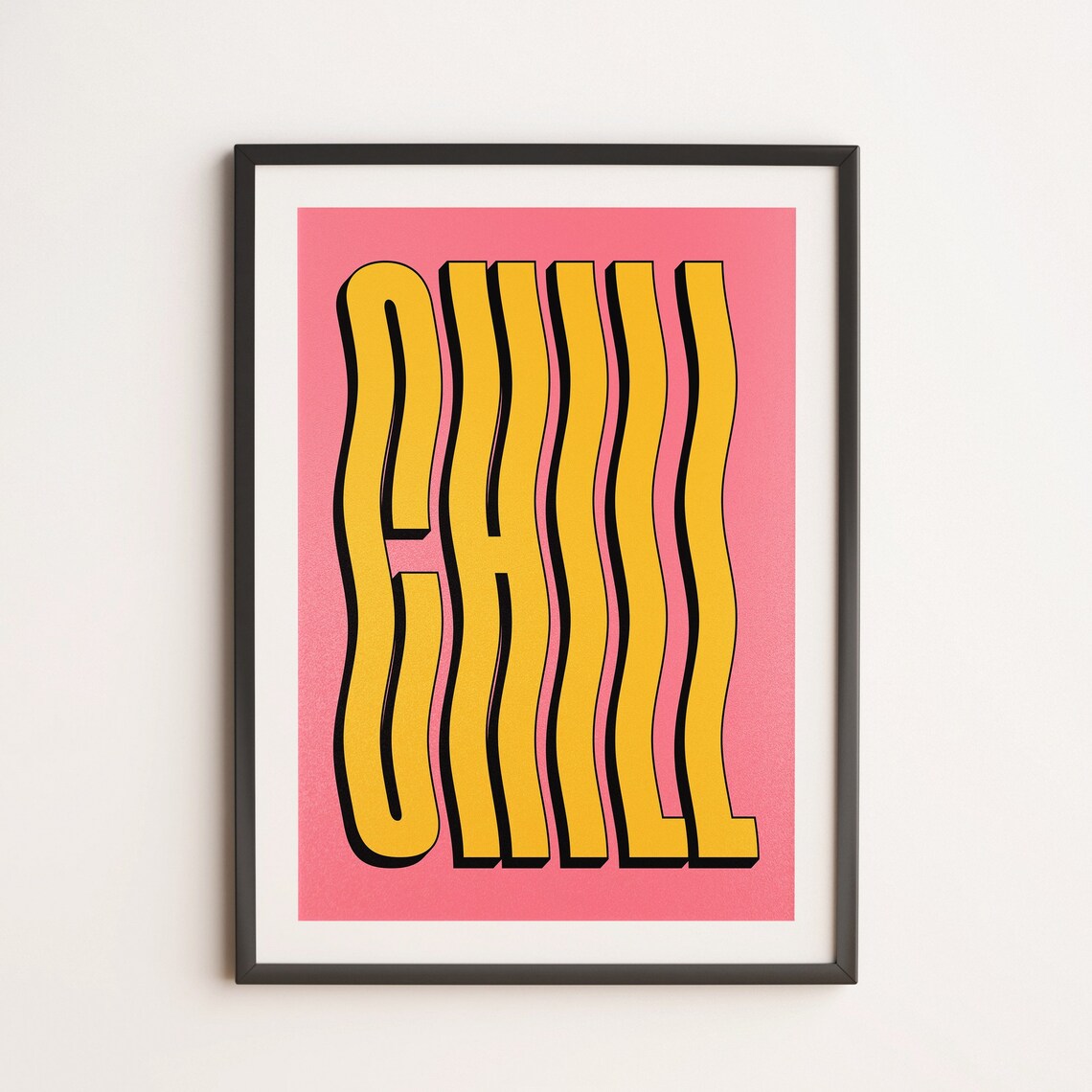 Chill Wavy Typography Retro Pop Words Art Print - Image 3