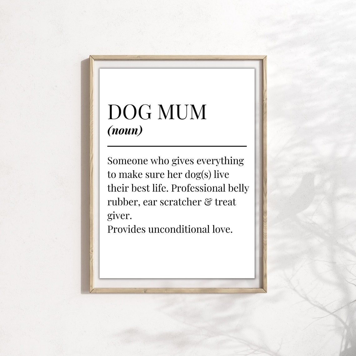 Dog Mum Definition Poster, Funny Dog Typography