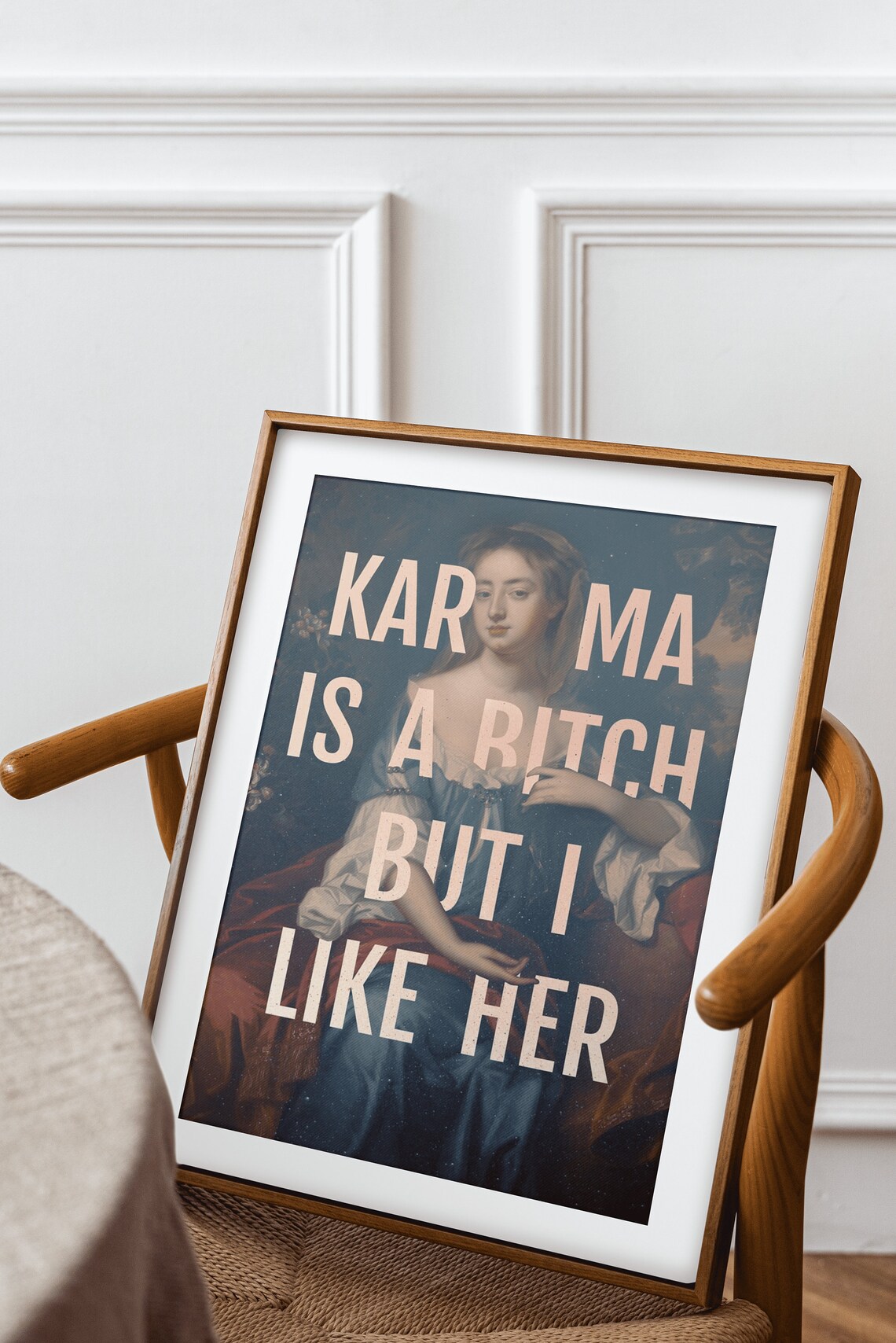 Karma Is a Bitch But I Like Her Classical Oil Painting Funny Wall Poster - Image 3