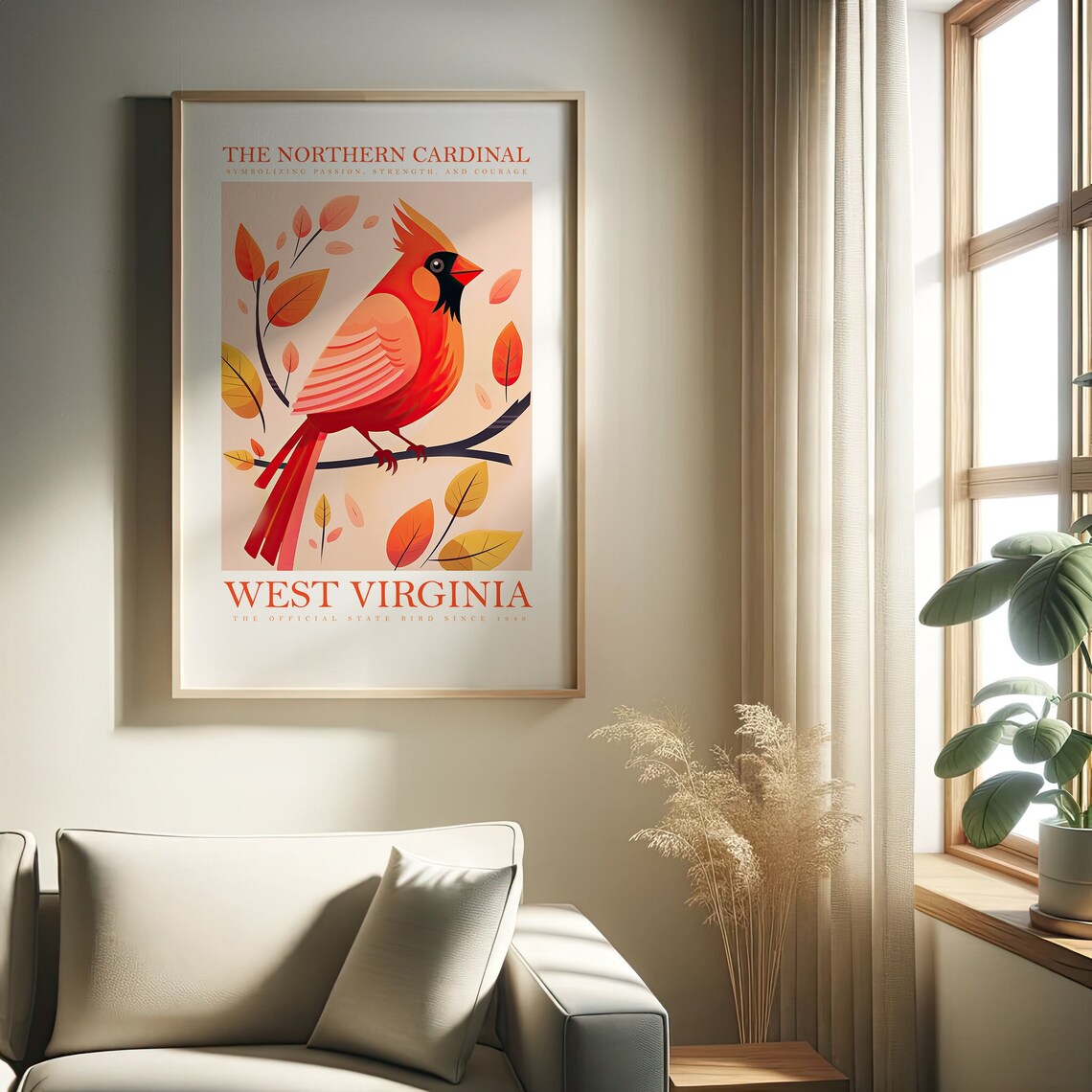 West Virginia State Bird Cardinal Art Print
