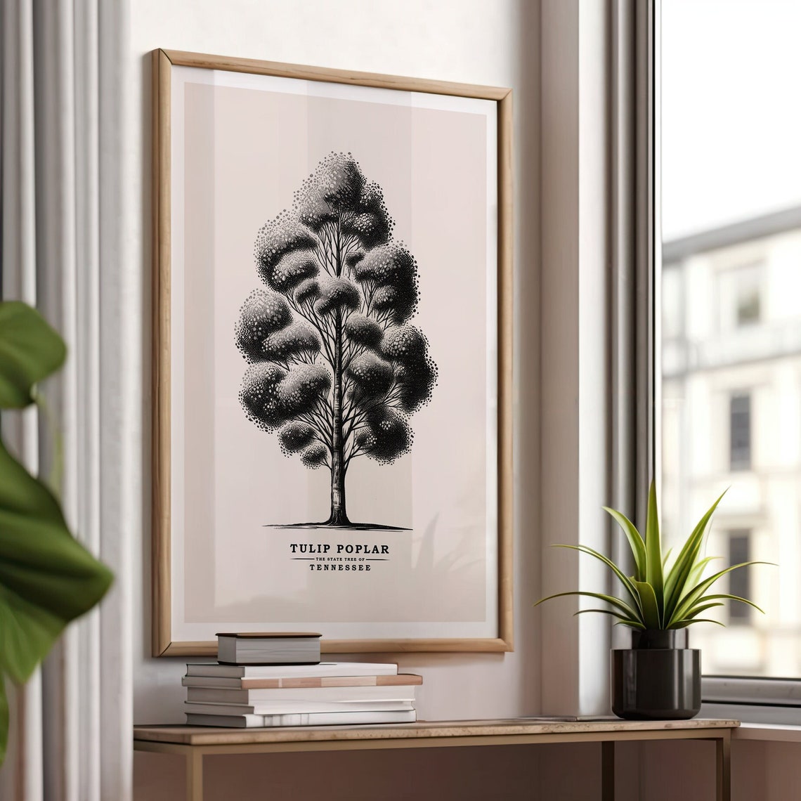 Tennessee Tulip Poplar Vintage Sketch Botanical Tree Art Poster
