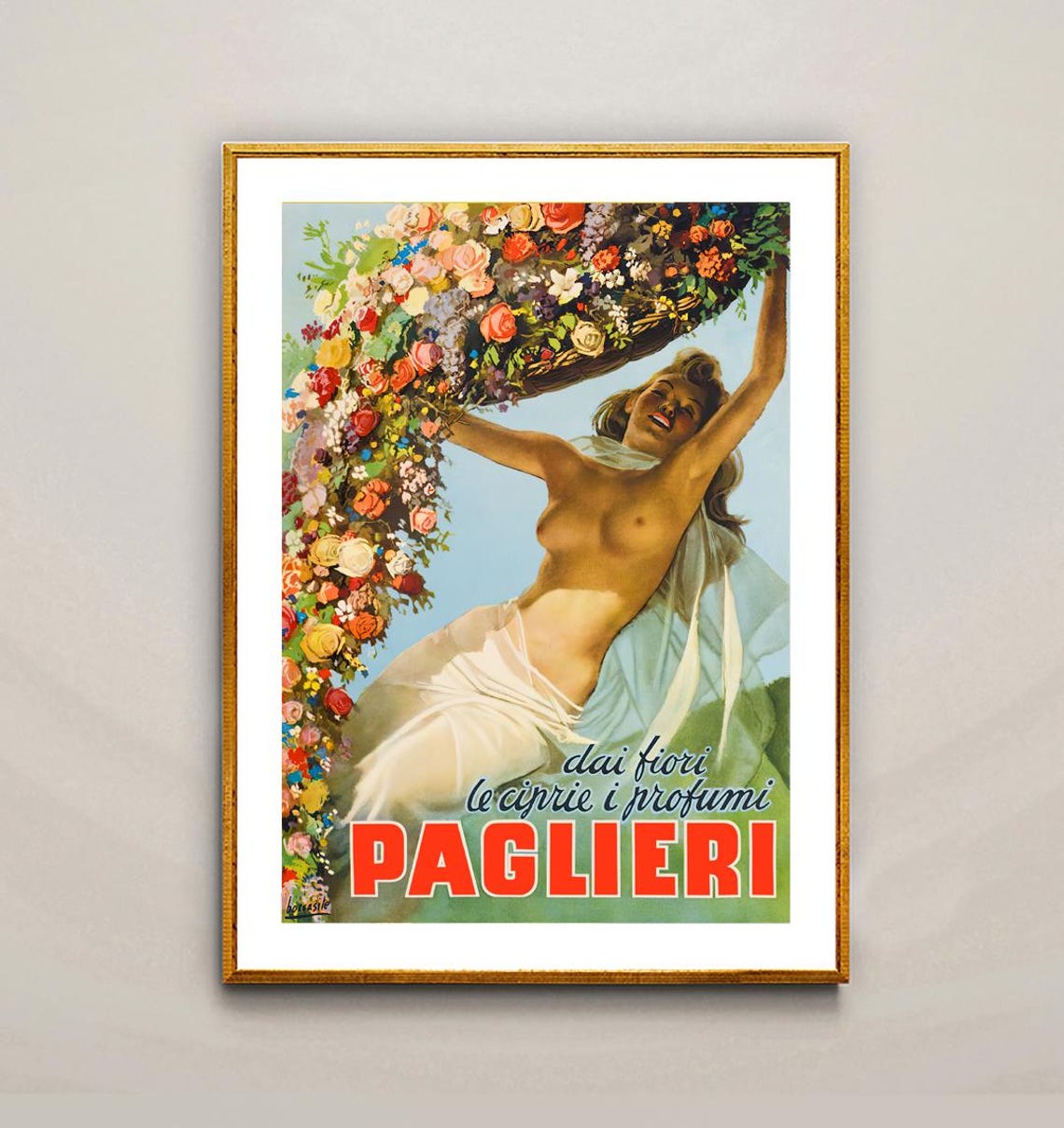 Paglieri Dai Fiori Le Ciprie I Profumi Italy Vintage Poster Italian Story Of Quality Retro Art Art Deco Poster - Image 2