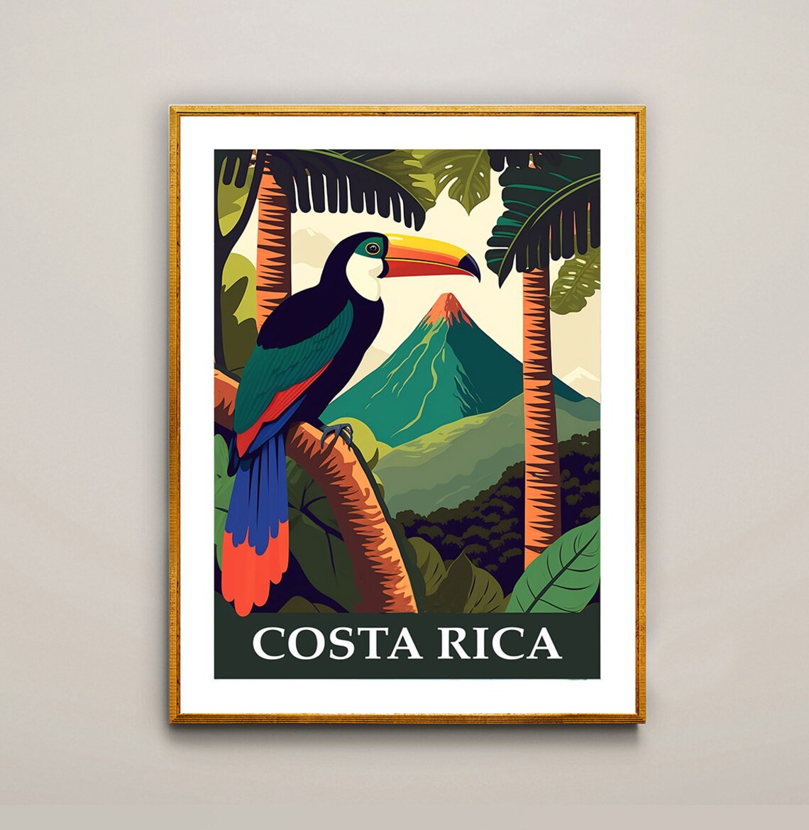 Costa Rica Island Travel Poster, Caribbean Island Print - Image 2