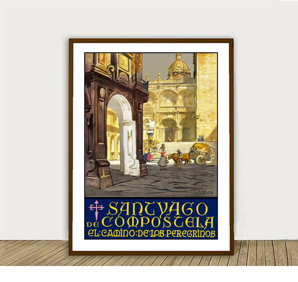 Santiago De Compostela Vintage Travel Poster, Spain - Image 2