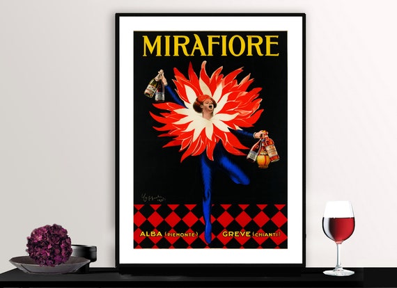 Mirafiore Alba Piemonte Greve Chianti Vintage Fooddrink Poster Poster Paper Or Giclee Print Gift Idea Wall Decor