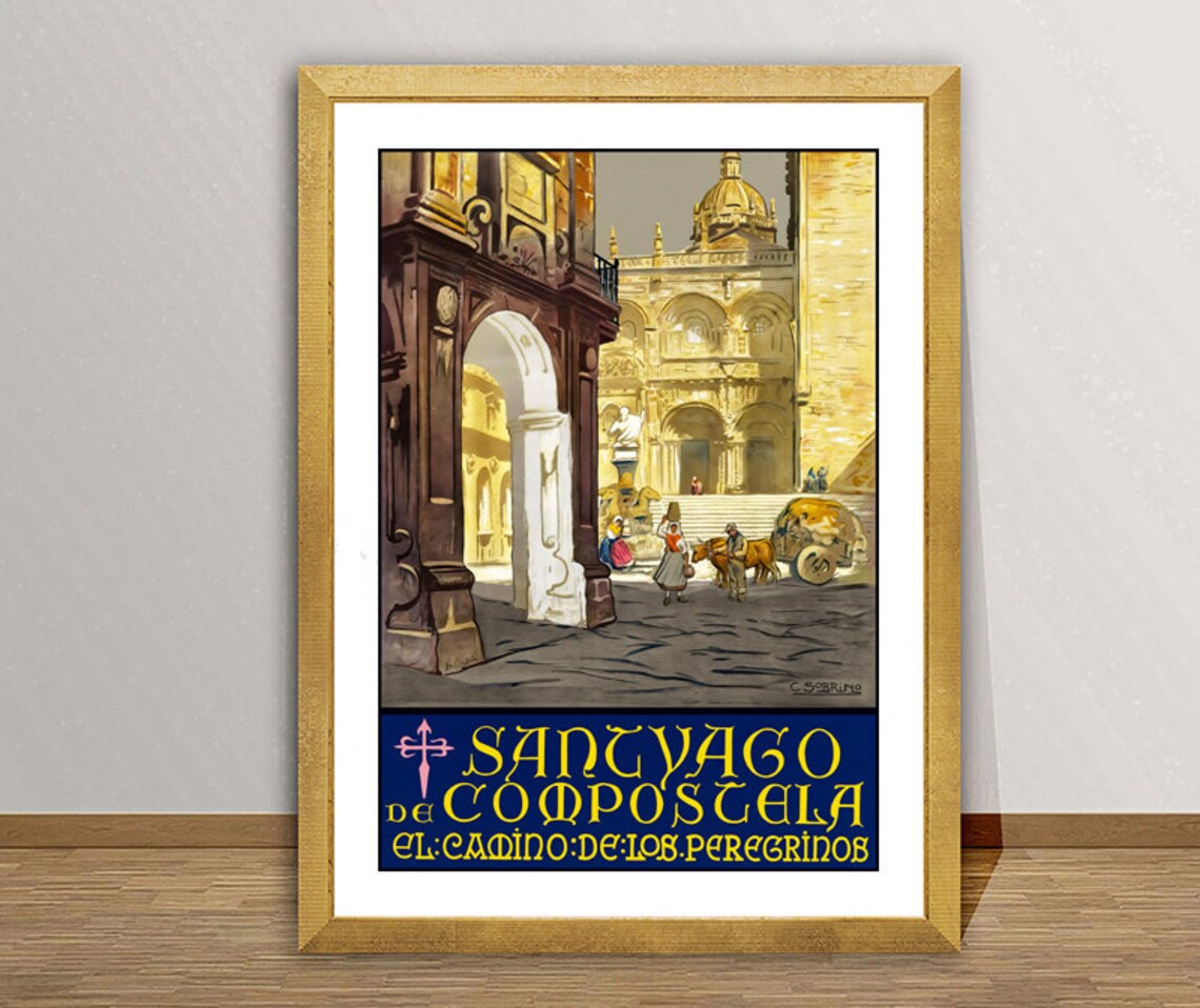 Santiago De Compostela Vintage Travel Poster, Spain