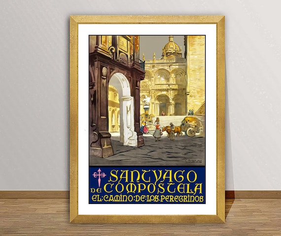 Santiago De Compostela Vintage Travel Poster, Spain