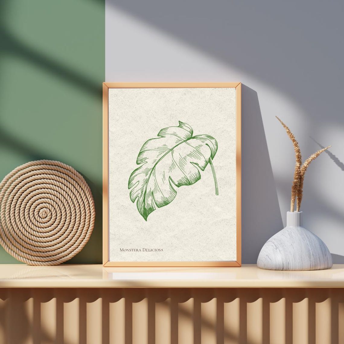 Monstera Deliciosa Botanical Line Art Minimalist Botanical Print
