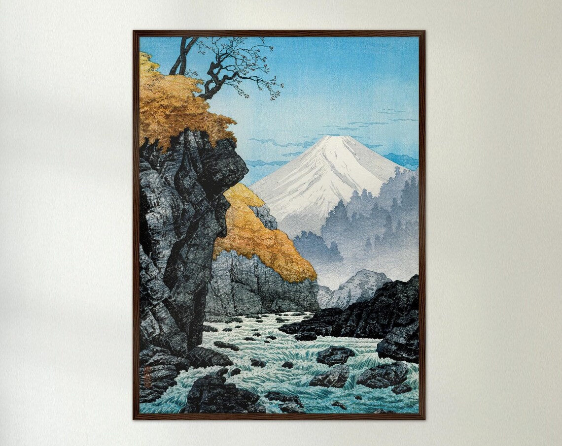 Japanese Ukiyo-E Art Print, Mount Fuji Landscape