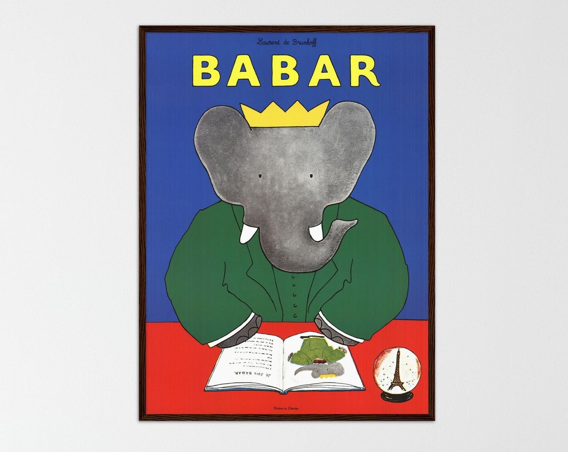 Babar Elephant - Minimalist Travel Poster
