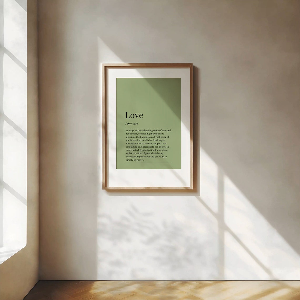 Love Dictionary Definition Green Background Typography Poster - Image 8