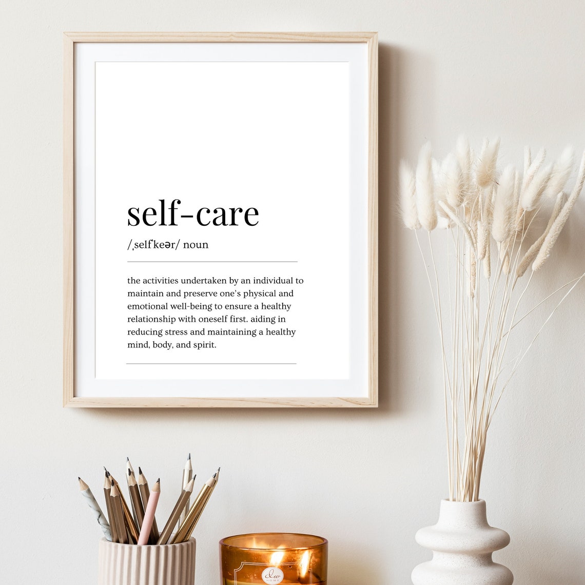 Self Care Definition Typography Minimalist Wellness Gift Poster - Image 3
