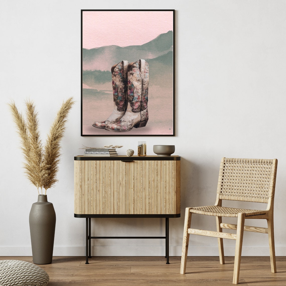 Western Artful Cowgirl Boots Wall Art Instant Southern Girl Boots Room Wall Art Pink Western Watercolor Girly Wall Art West01 - Image 7