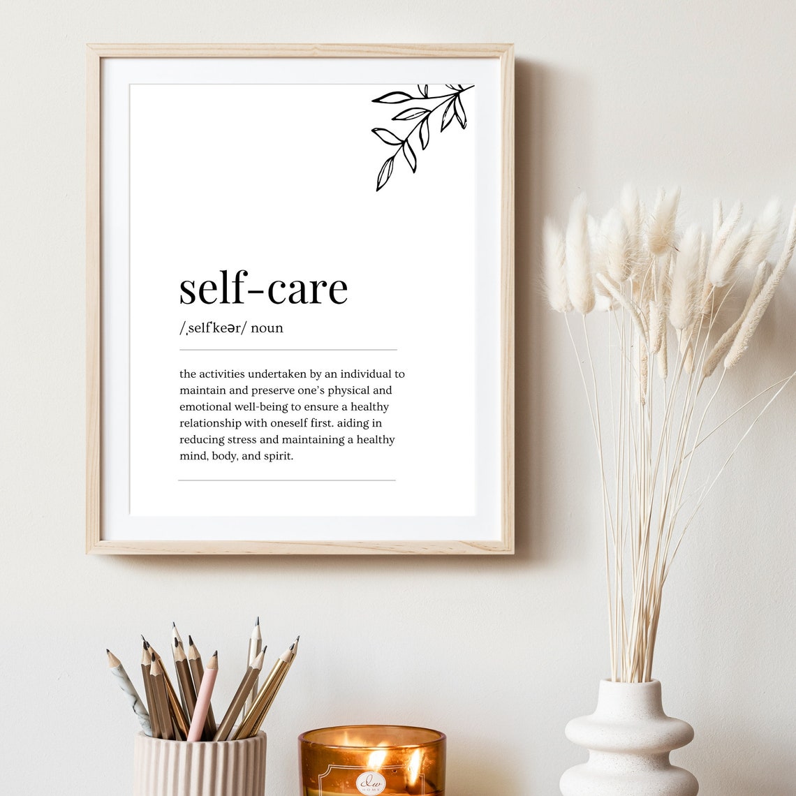 Self Care Definition Word Art Minimalist Typography Wall Poster - Image 3