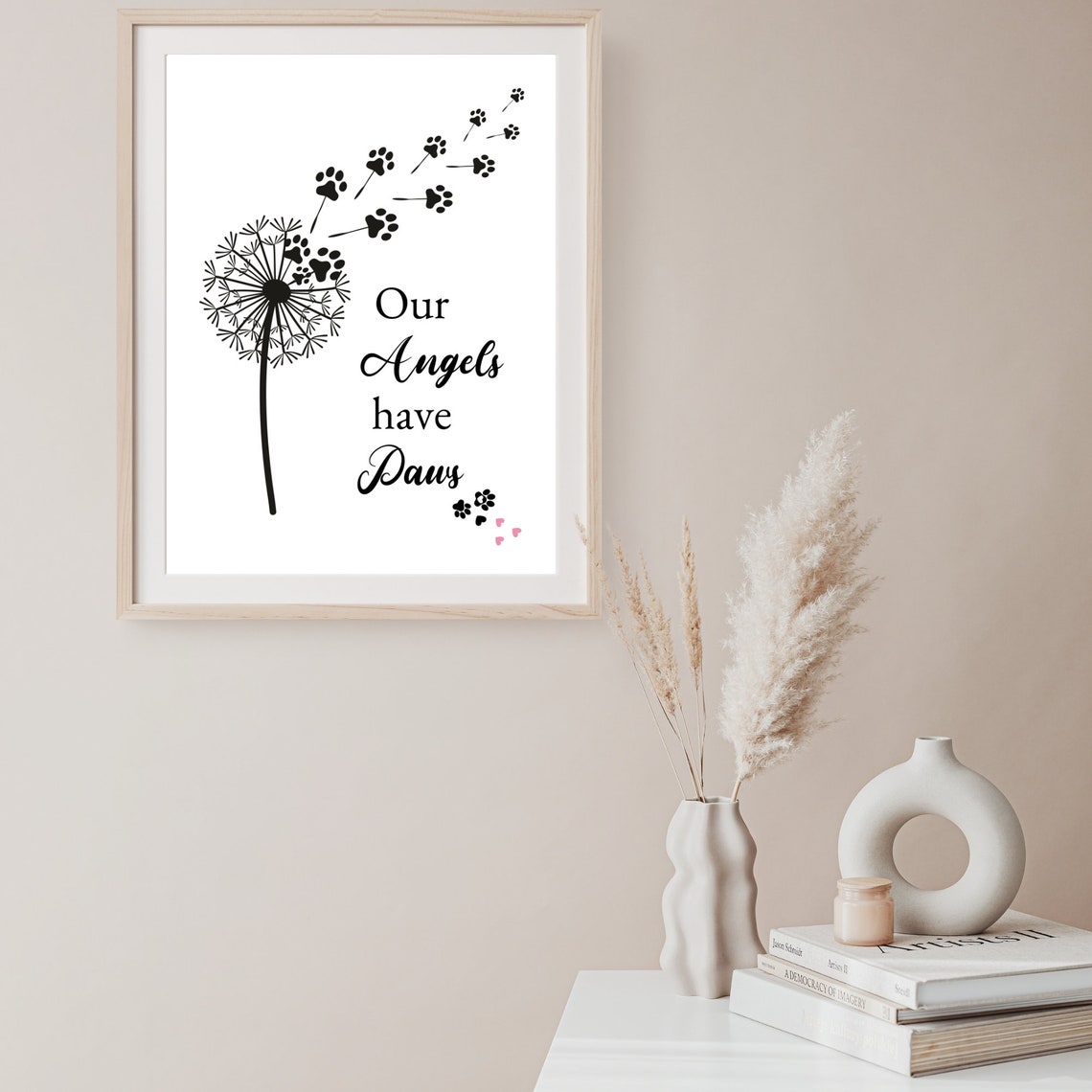 Our Angels Have Paws Dandelion Paw Art Pet Memorial Gift Poster - Image 6