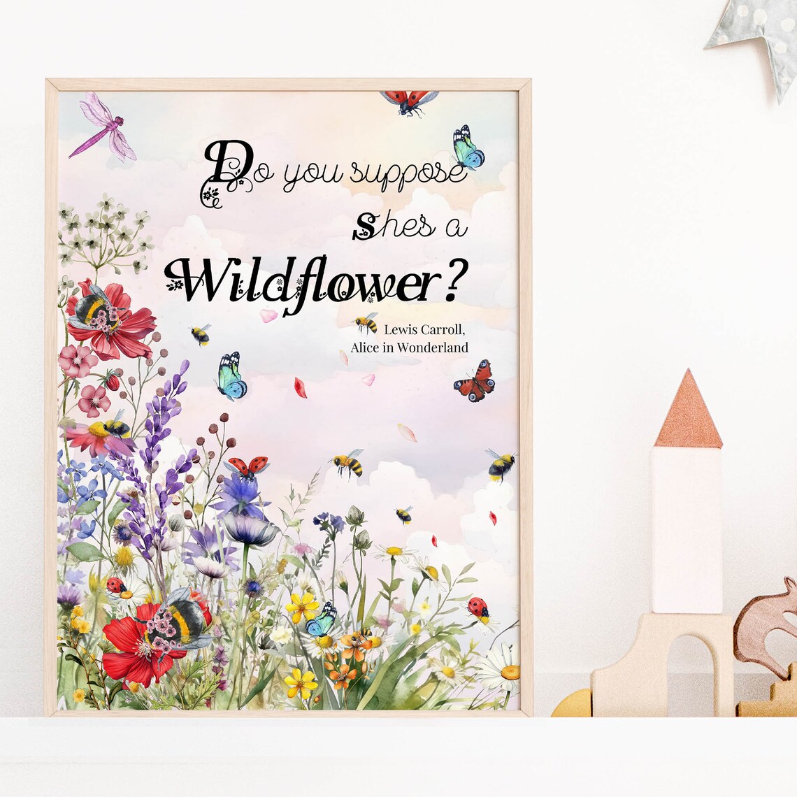 Alice In Wonderland Wildflowers Nursery Art Print - Image 7