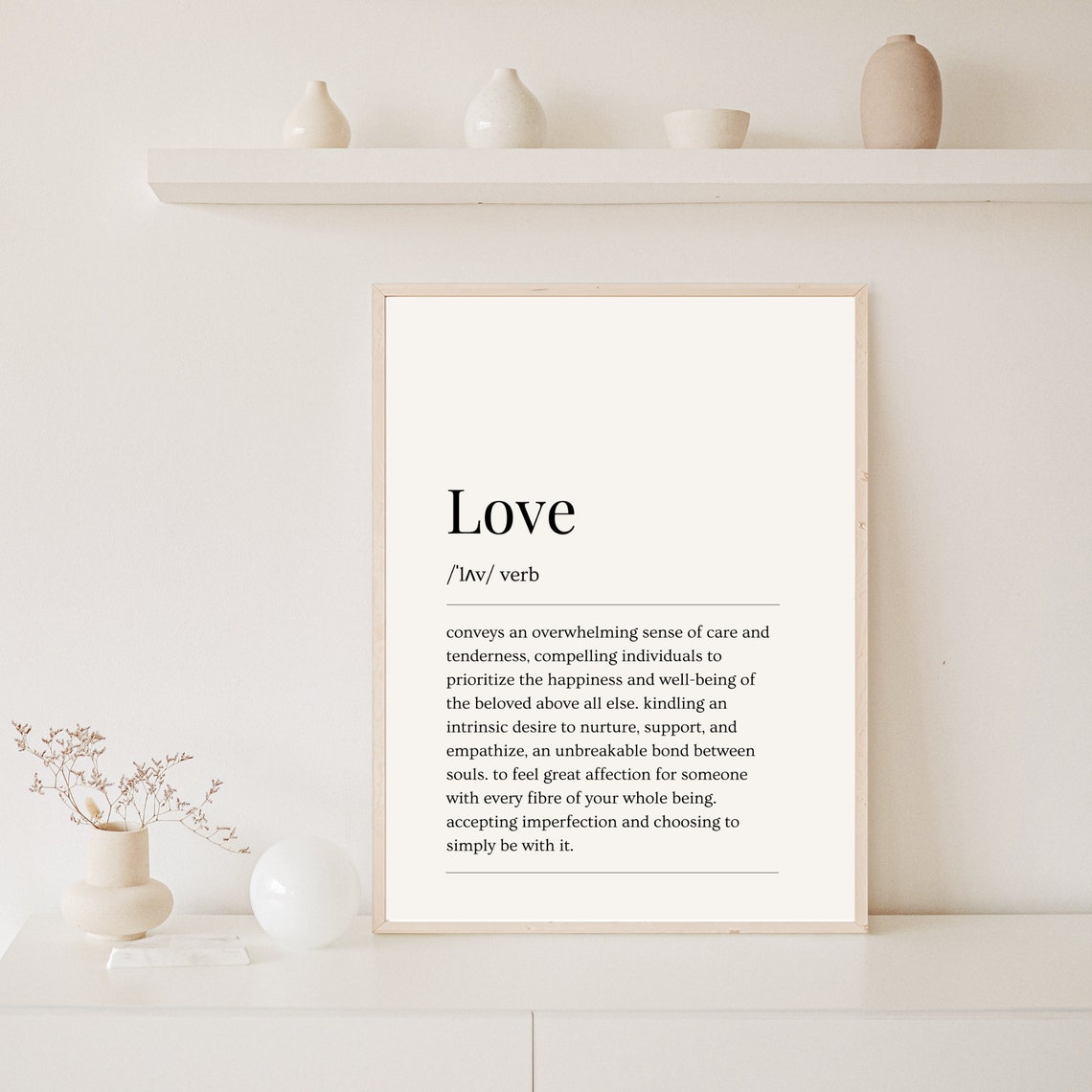 Love Dictionary Definition Cream Minimalist Typography Poster - Image 3