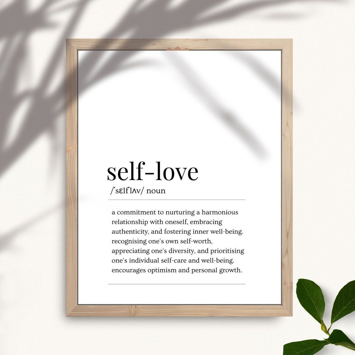Self Love Dictionary Definition Affirmation Mental Health Poster