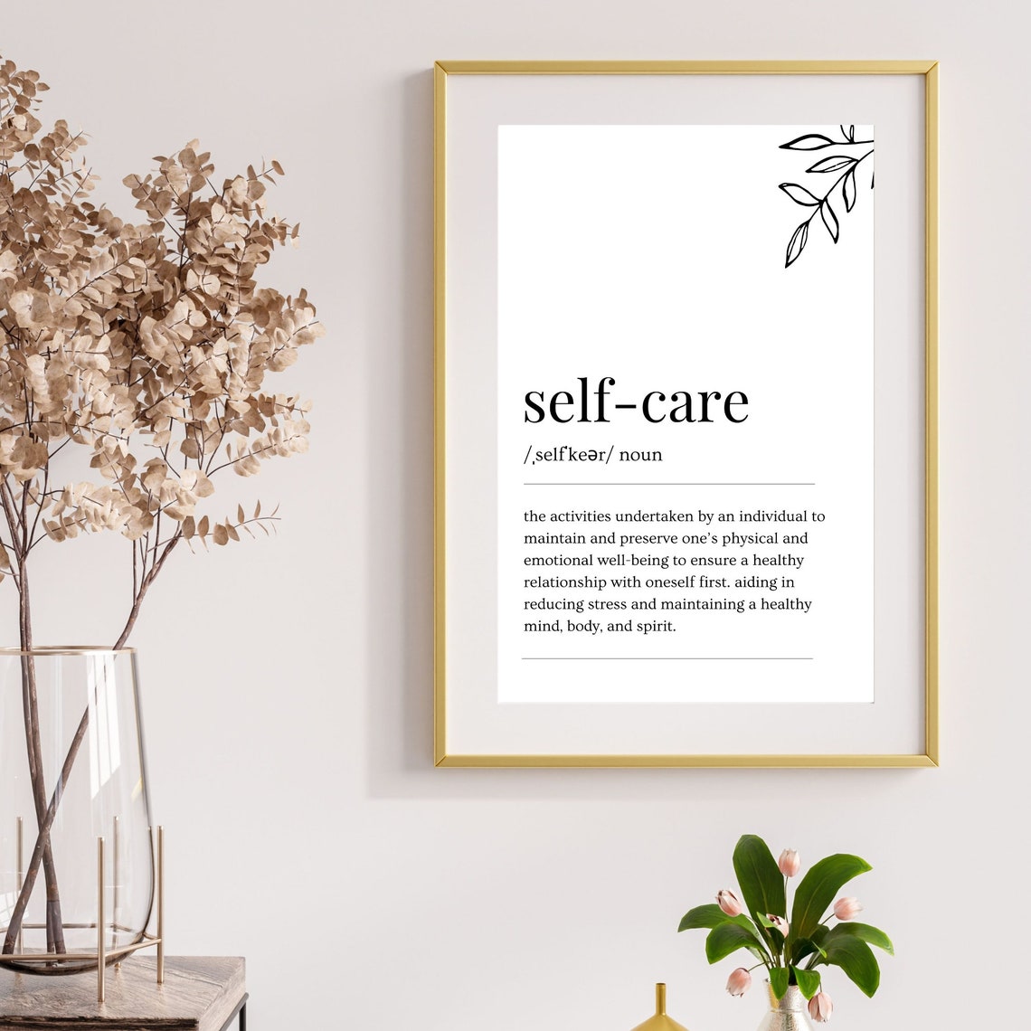 Self Care Definition Word Art Minimalist Typography Wall Poster - Image 8