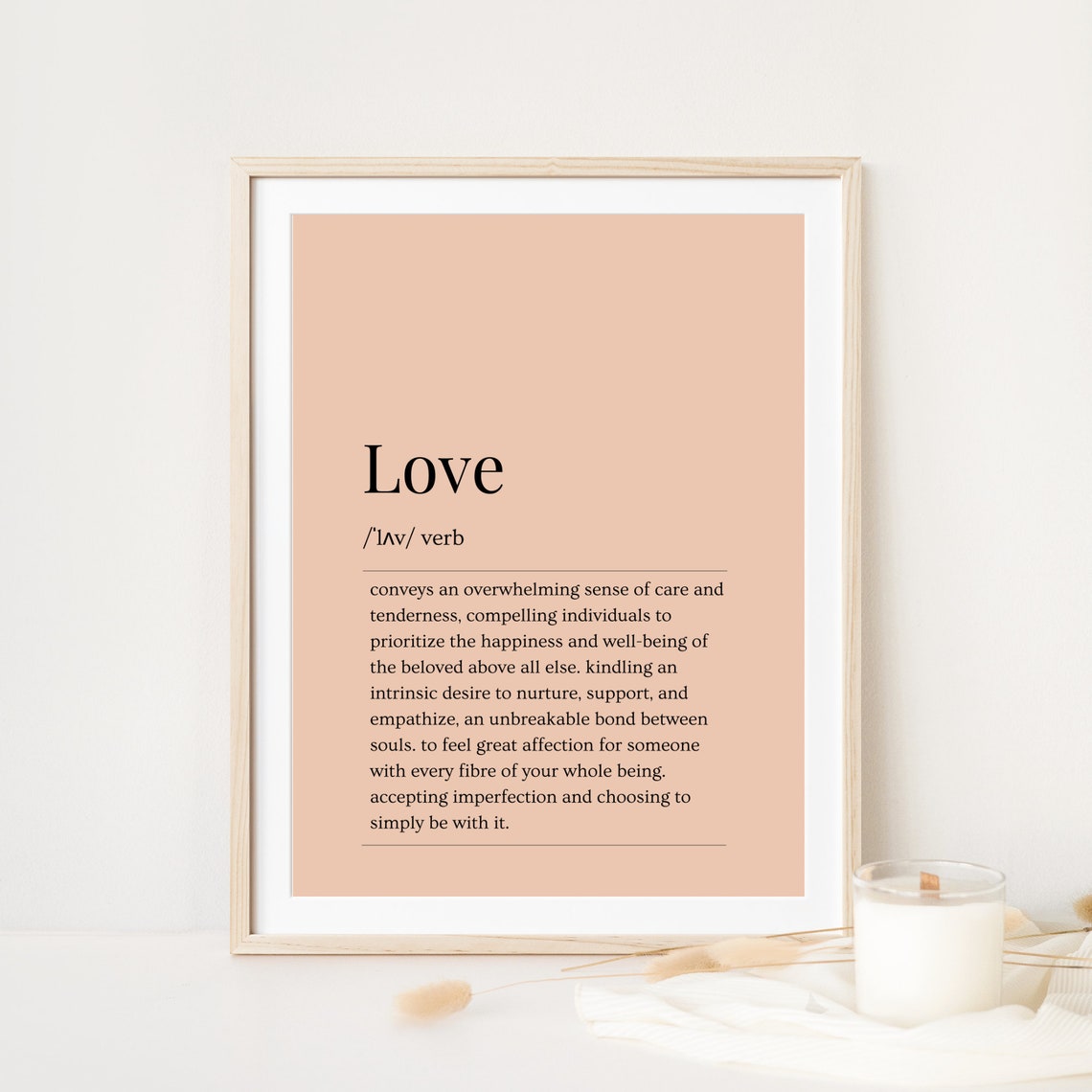 Love Dictionary Definition Peach Background Typography Wall Art - Image 6