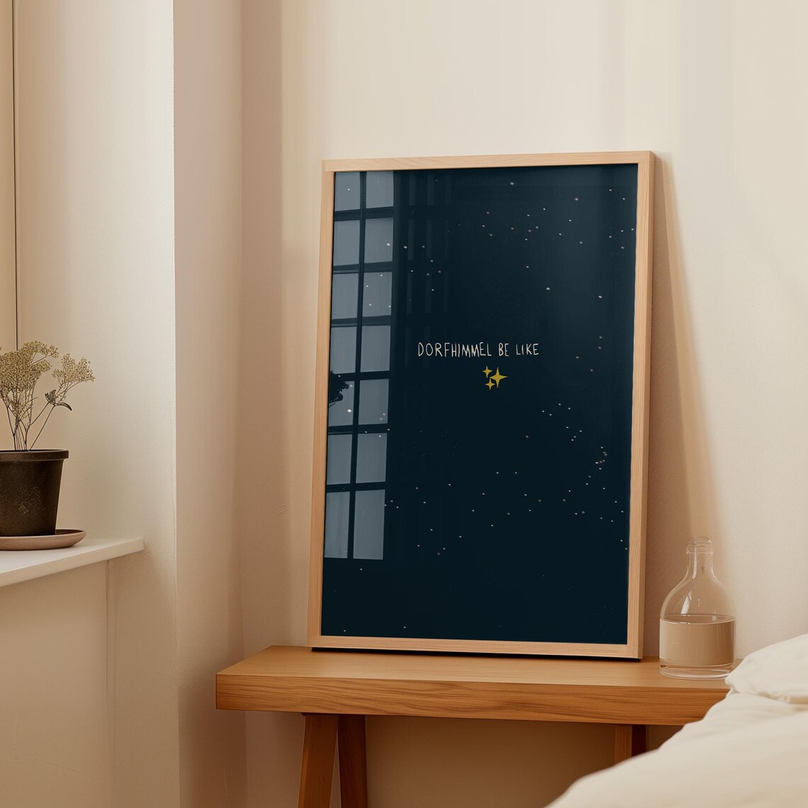 Dorfhimmel Poster Print, Rustic Night Sky