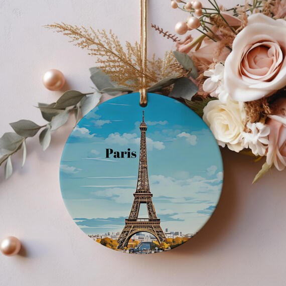 Paris Eiffel Tower Blue Sky Landmark French Travel Souvenir Art Print