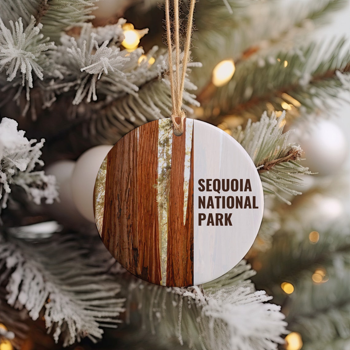 Sequoia National Park Giant Forest Trees Christmas Ornament Print