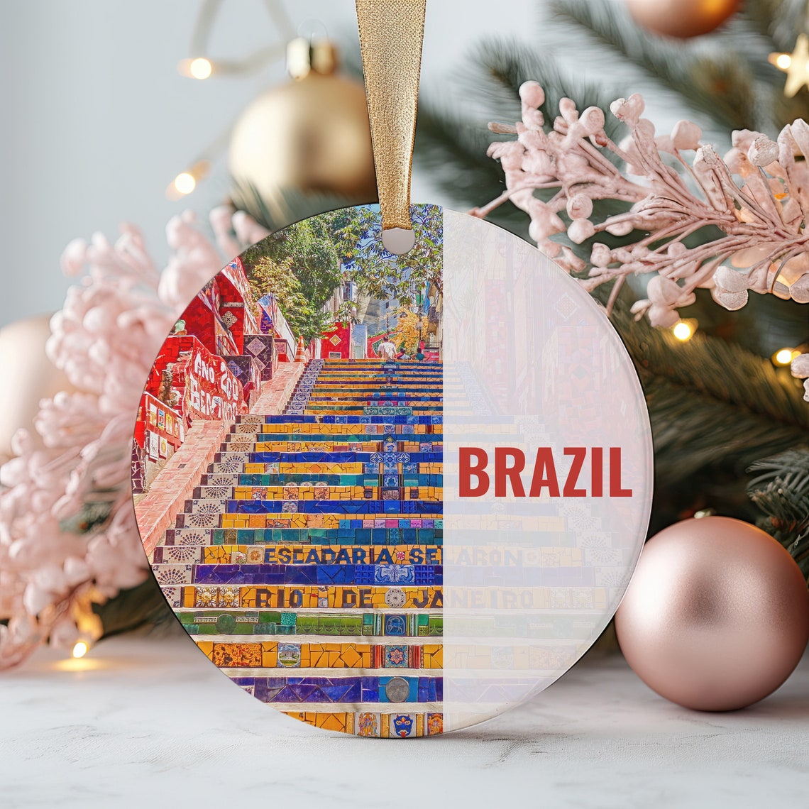 Brazil Selaron Steps Rio de Janeiro Christmas Ornament Wall Print