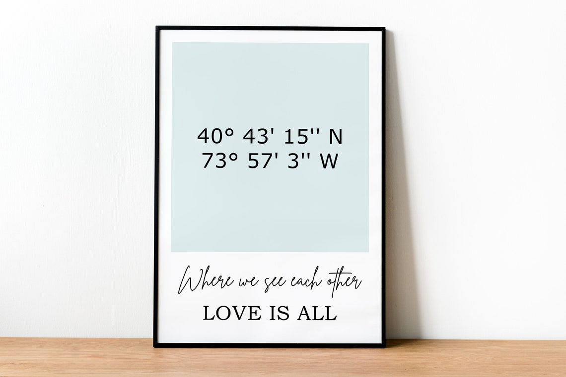 Personalized Coordinates Custom Print Location Valentines Day Gift Customizable For Him Her Couple