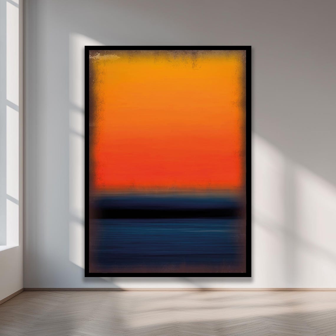 Framed Sunset Horizon Abstract Art Print Rothko Style Color Field