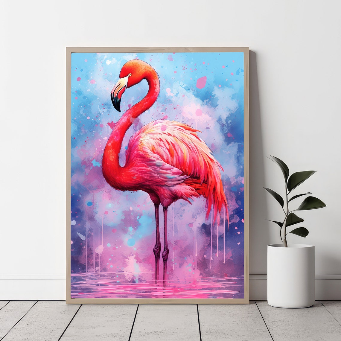 Swan With A Pink Flower Print Soft Girl Aesthetic Painting Dreamy Balletcore Wall Art Pastel Coquette Aesthetic Teen Girl Bedroom Bow