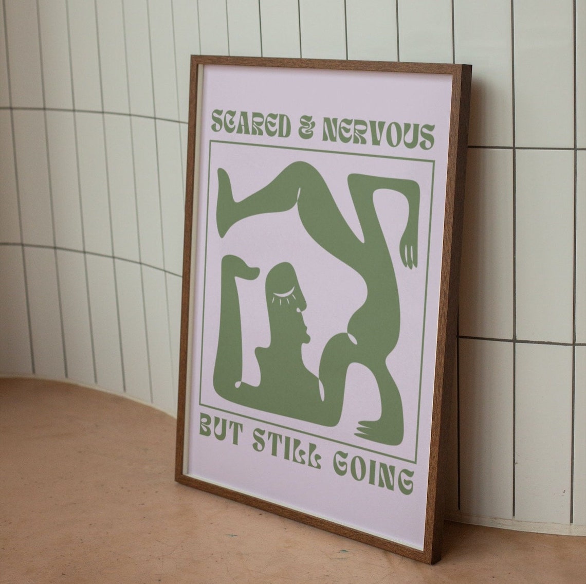 Scared and Nervous But Still Going Matisse Style Green Poster - Image 2