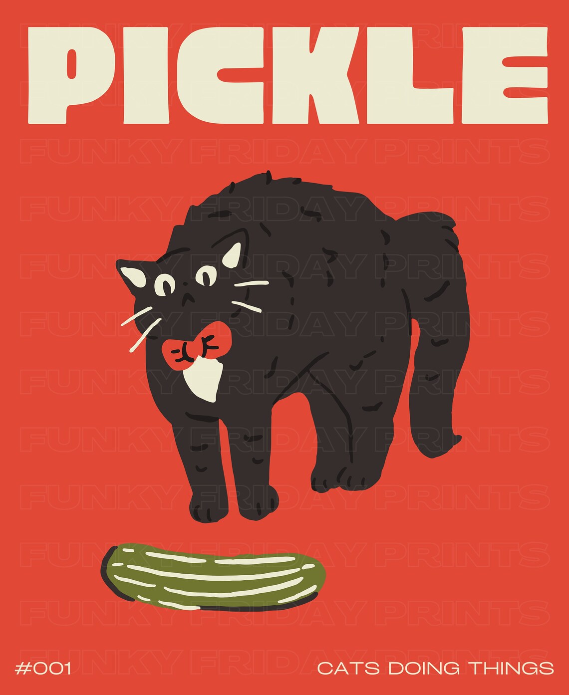Black Cat Funny Cat Art Print, Cat Lover Gift - Image 2