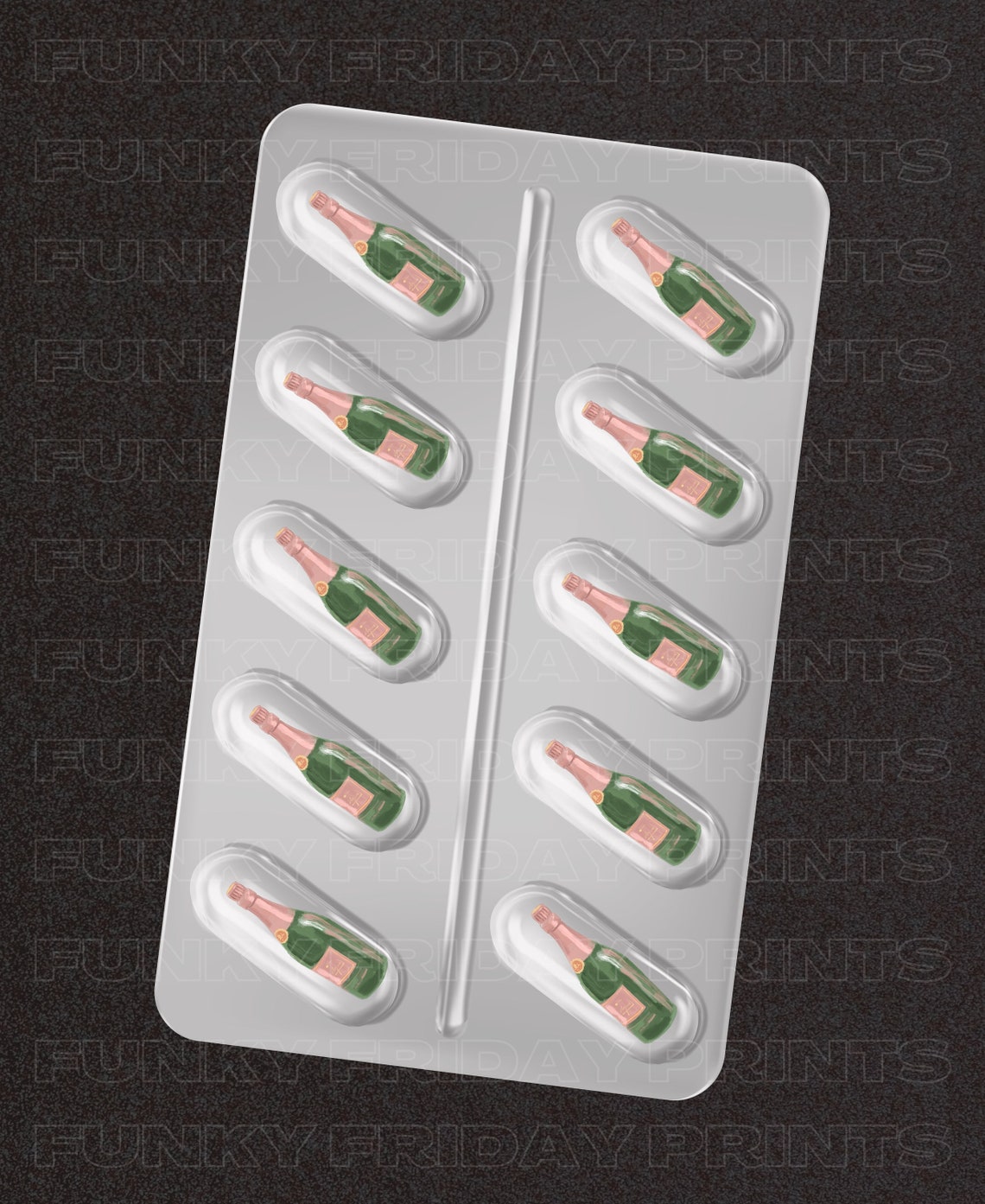 Champagne Pills Wall Print Funny Wall Print Retro Wall Art Prints Large Art Prints - Image 2