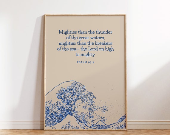 Retro Christian Wall Print Psalm Scripture Christian Poster Bible Verse Wall Decor Art Gift For Christian