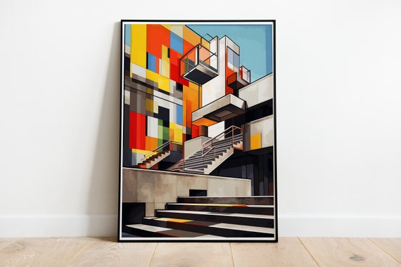Brutalism Brutalist Art Brutalist Architecture Colorful Prints Abstract Brutalist Poster Concrete Brutalism Brutalist Design