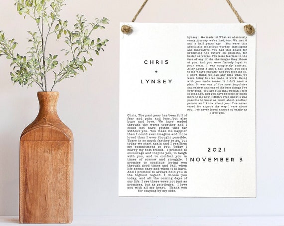 Our Vows - Custom Wedding Print