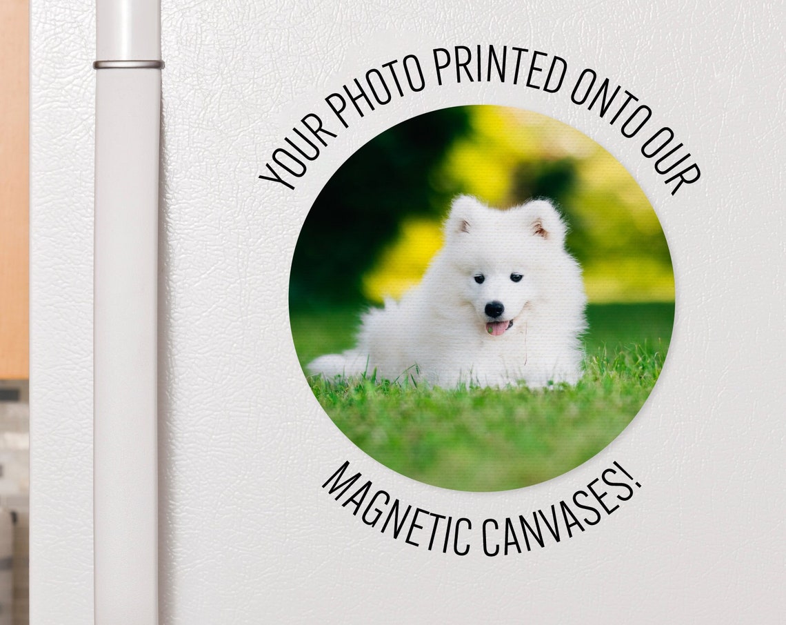 Custom Round Photo Magnet Fridge Display Magnetic Canvas Print