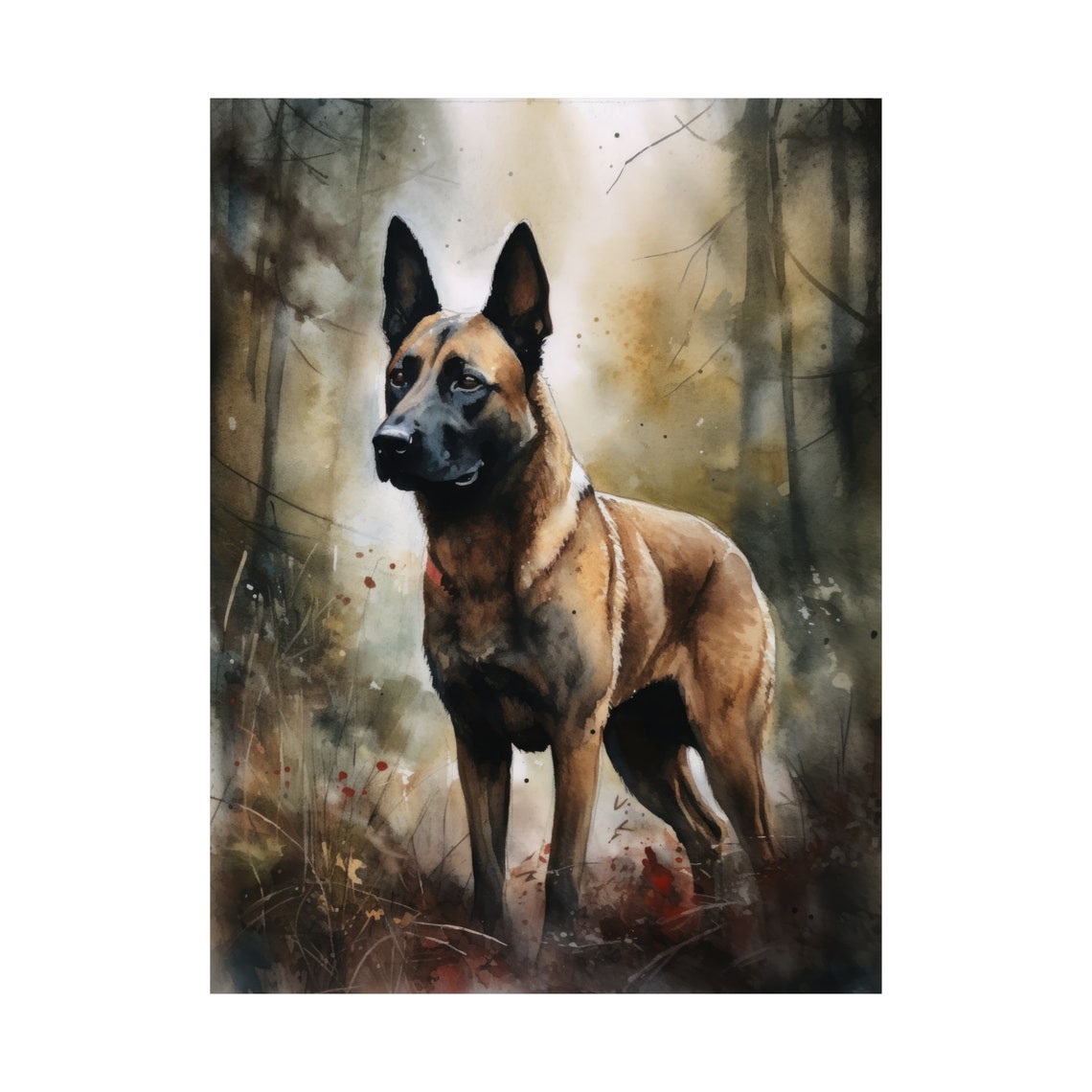 Belgian Malinois Dog Art Print Dog Wall Art Animal Art Print Animal Art Poster Dog Lover Gift Colorful Animal Wall Art Cool Dog Art - Image 4