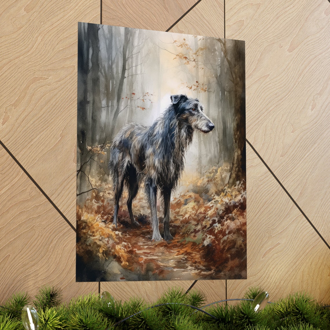 Scottish Deerhound Dog Art Print Dog Wall Art Animal Art Print Animal Art Poster Dog Lover Gift Colorful Animal Wall Art Cool Dog Art - Image 2