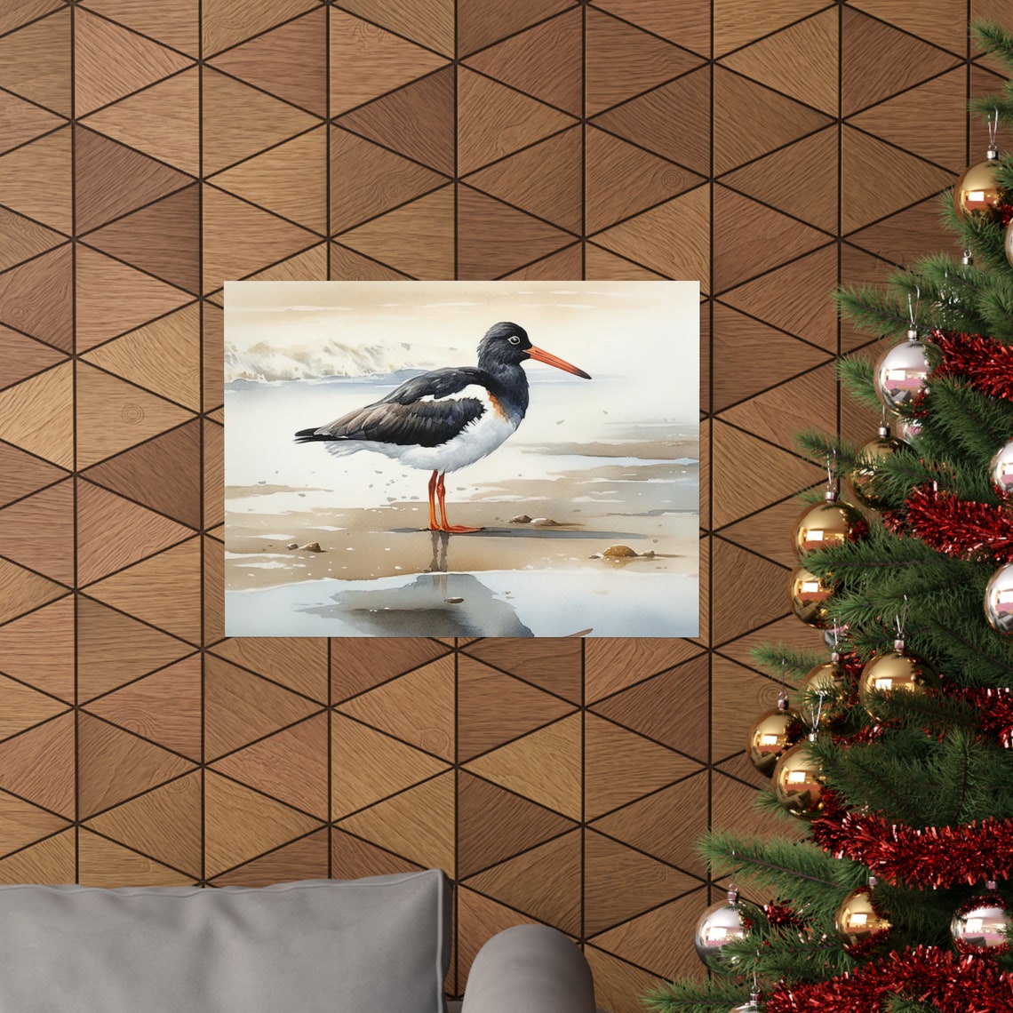 Oystercatcher Shorebird Beach Watercolor Coastal Bird Poster - Image 3