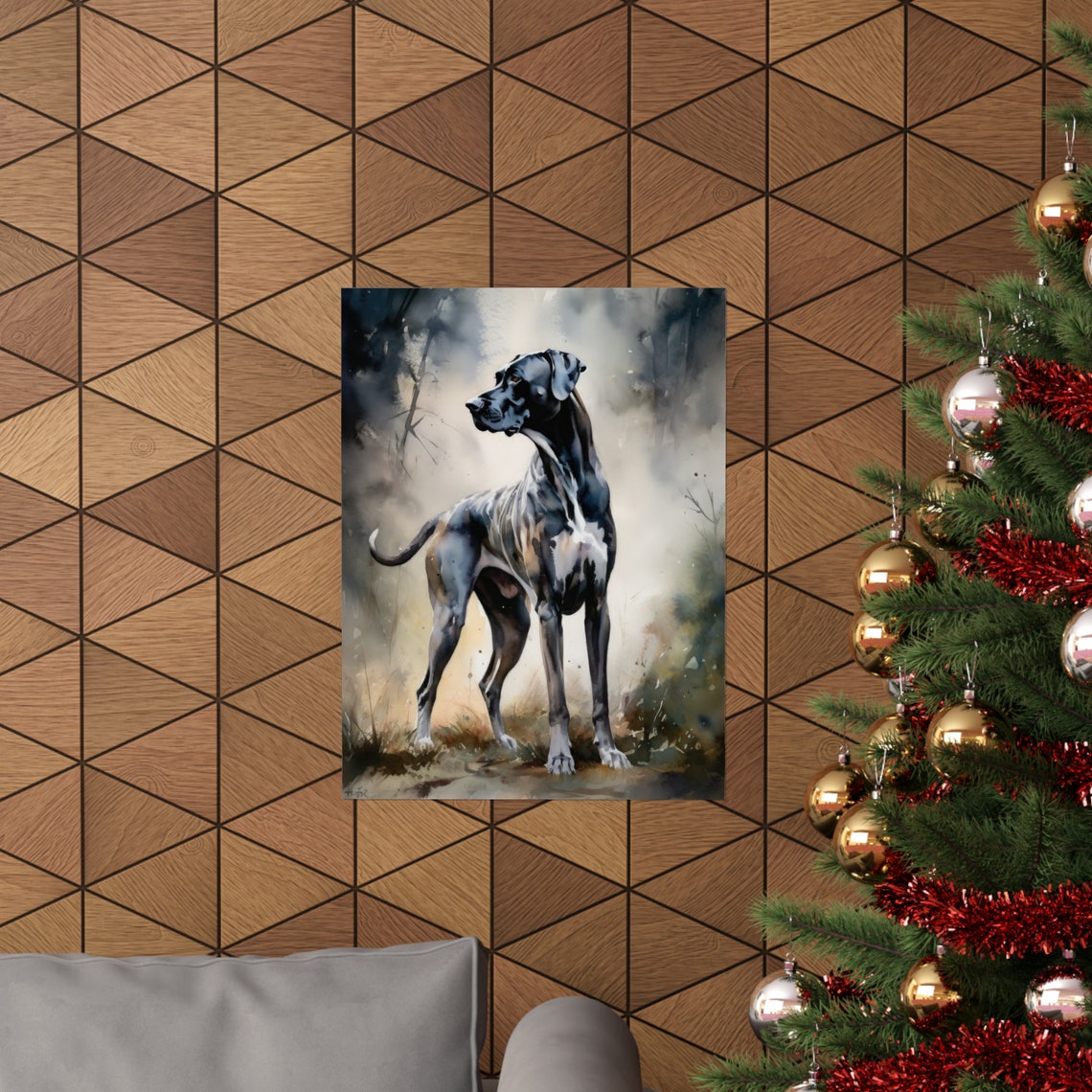 Great Dane Dog Art Print Dog Wall Art Animal Art Print Animal Art Poster Dog Lover Gift Colorful Animal Wall Art Cool Dog Art - Image 3