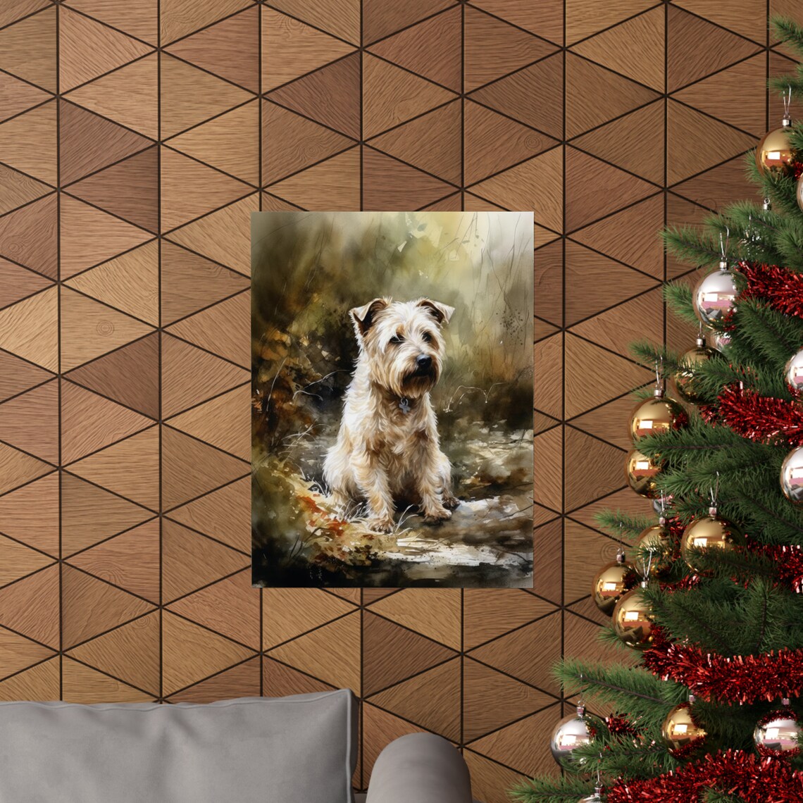 Glen Of Imaal Terrier Watercolor Autumn Forest Portrait Dog Poster - Image 3