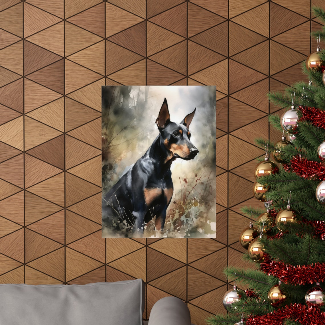 Doberman Pinscher Dog Art Print Dog Wall Art Animal Art Print Animal Art Poster Dog Lover Gift Colorful Animal Wall Art Cool Dog Art - Image 3