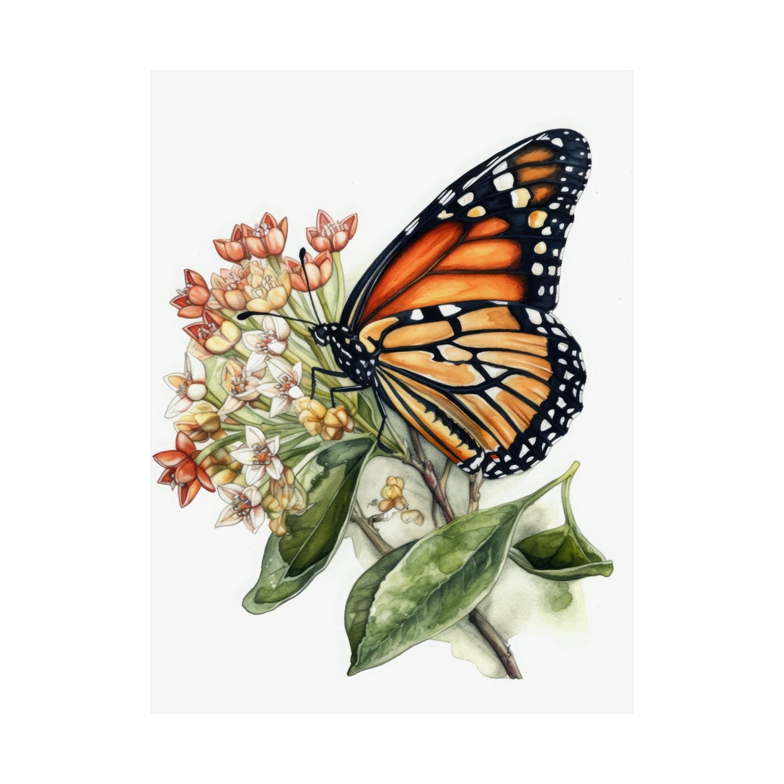 Tiger Milkweed Butterfly Art Print Butterfly Home Dcor Watercolor Butterfly Painting Insect Wall Art Nature Lover Butterflies Artwork - Image 4